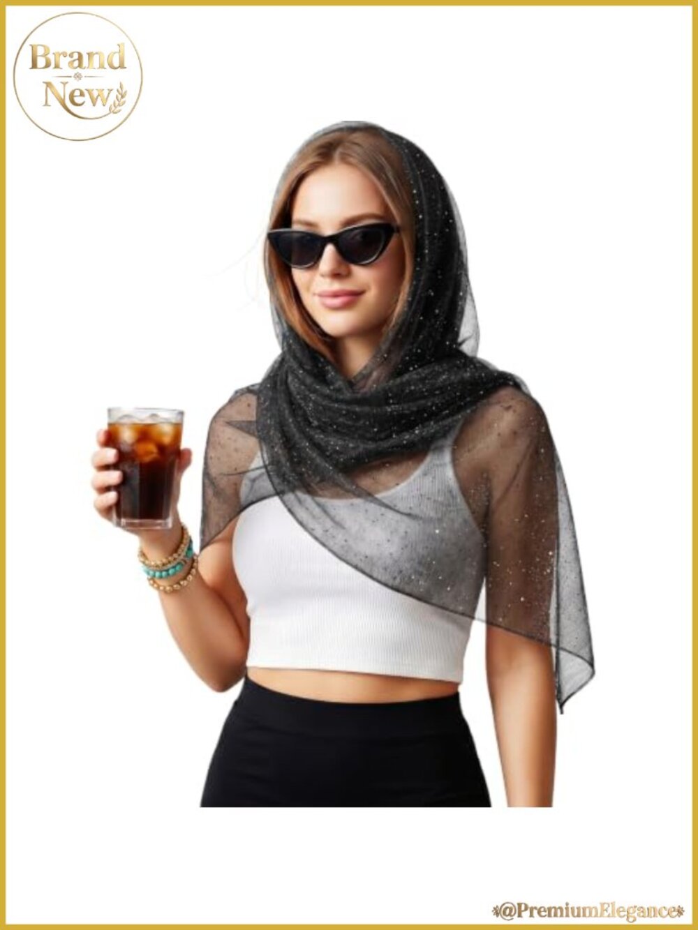 Shawl Wrap Glitter Rave Scarf Shimmering Sequin Scarves for Women